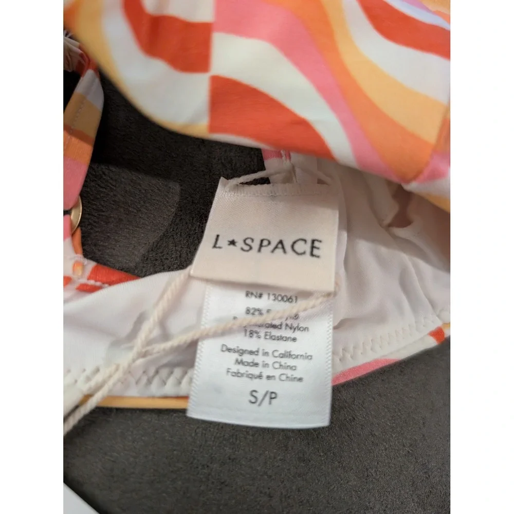 L*Space Helena Top By The Waves Retro Bikini Swim Small NEW 70s Resortwear Boho